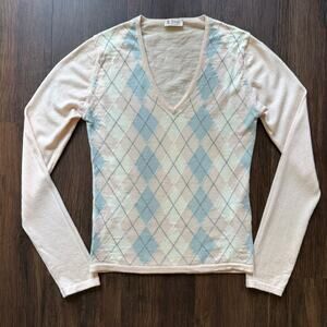 Pringle of Scotland Argyle Sweater–100% Extra Fine Merino Wool, Made in Portugal